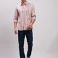 Parx Men Green Checks Slim Fit Cotton Full Sleeve Cut Away Collar Shirt