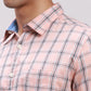 Parx Men Green Checks Slim Fit Cotton Full Sleeve Cut Away Collar Shirt