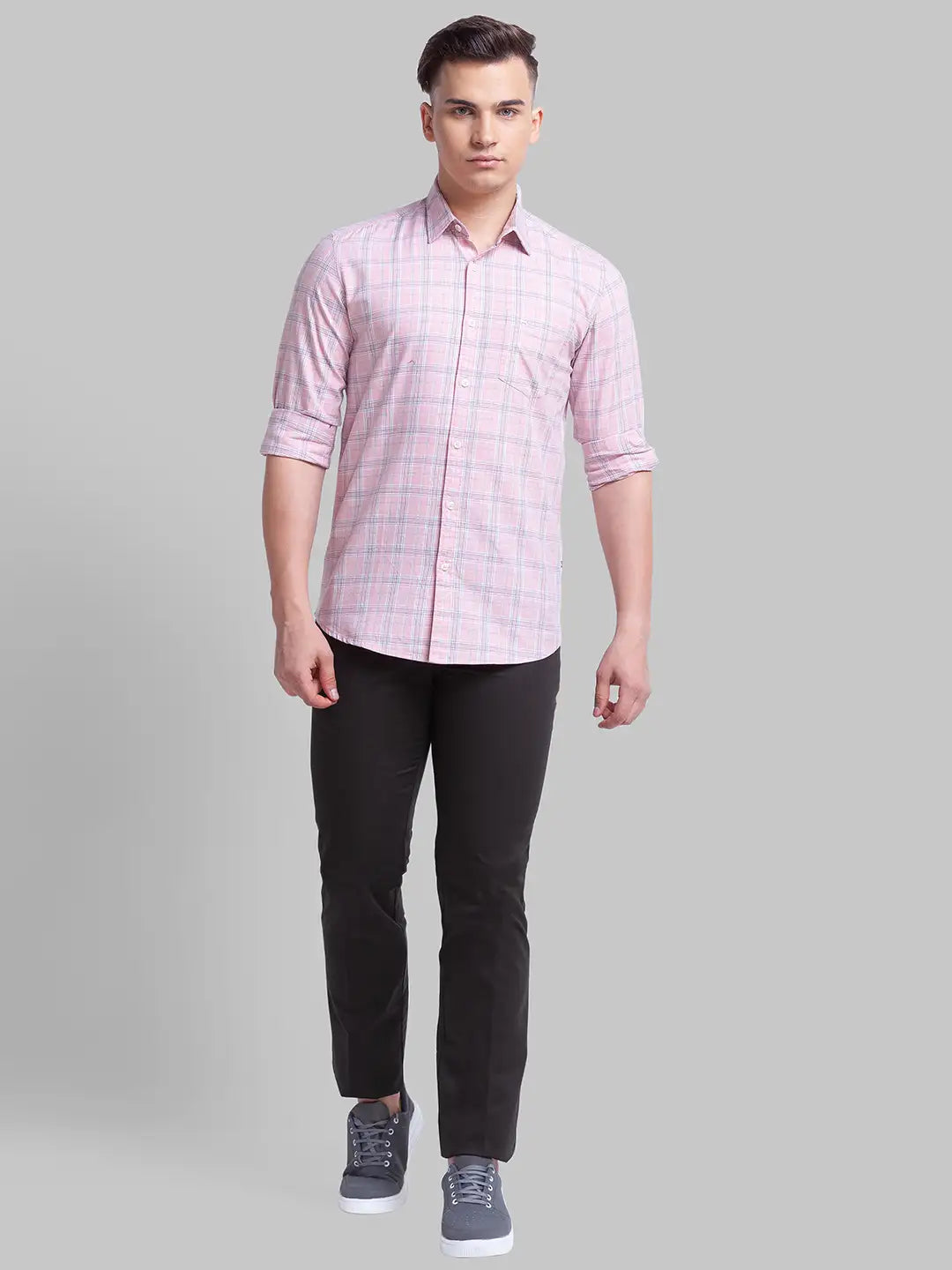 Men Slim Fit Yellow Shirt