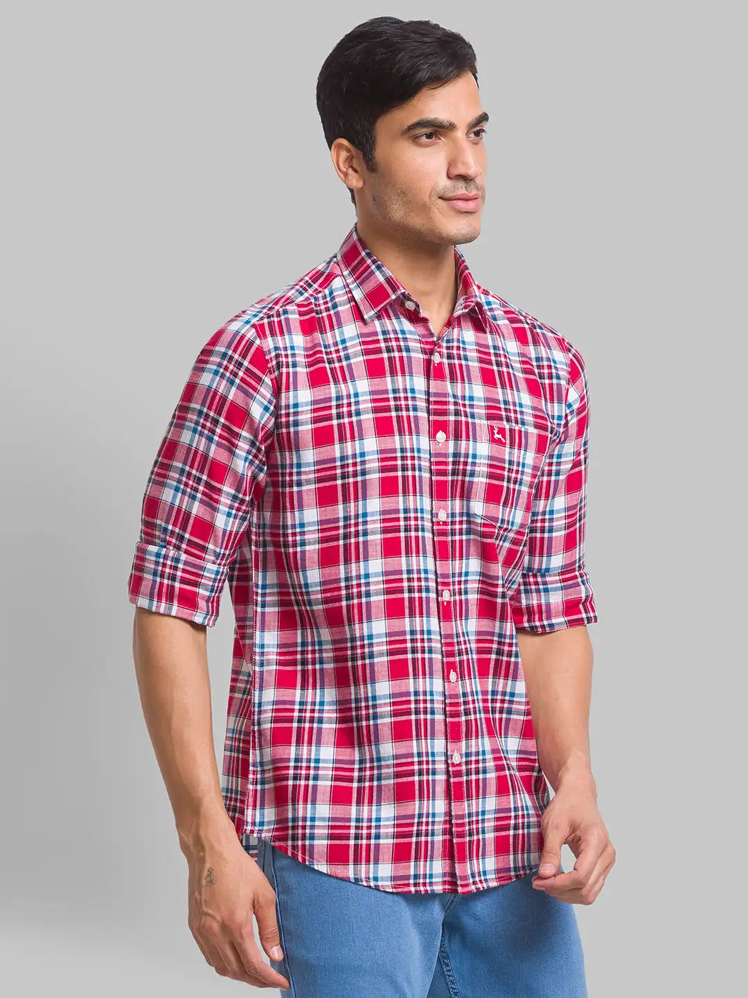 Men Slim Fit Maroon Shirt