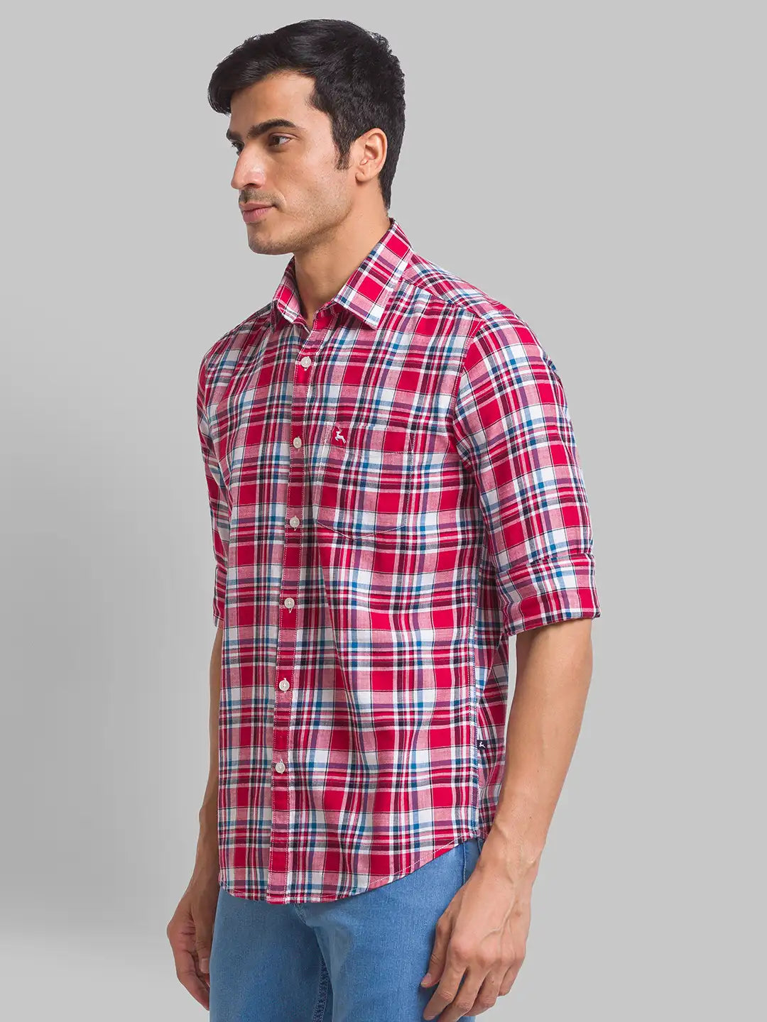 Men Slim Fit Maroon Shirt