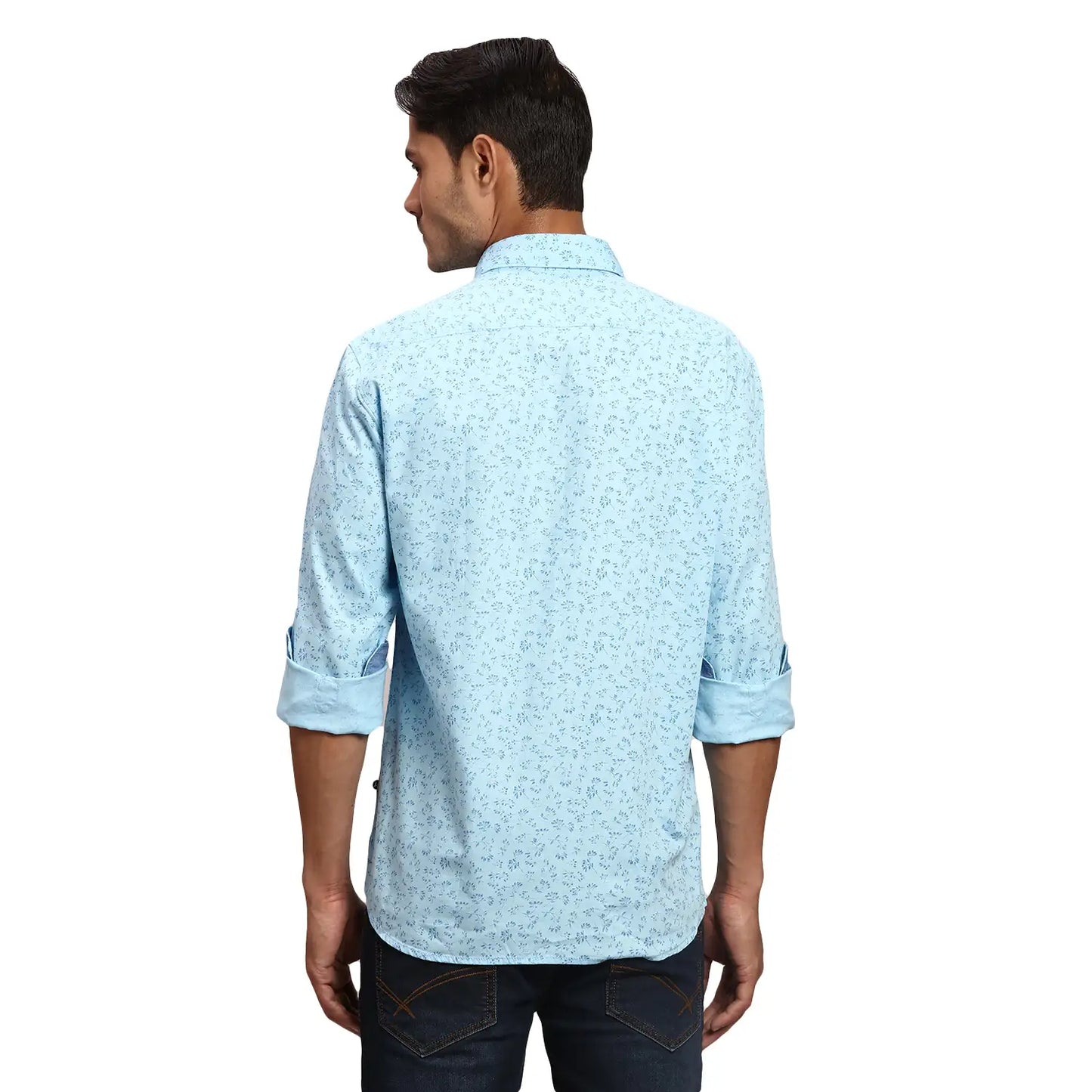 Men Slim Fit Blue Shirt
