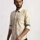 Parx Men Green Checks Slim Fit Cotton Full Sleeve Cut Away Collar Shirt