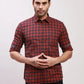 Parx Men Blue Checks Slim Fit Cotton Full Sleeve Shirts