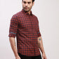Parx Men Blue Checks Slim Fit Cotton Full Sleeve Shirts