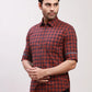 Parx Men Blue Checks Slim Fit Cotton Full Sleeve Shirts