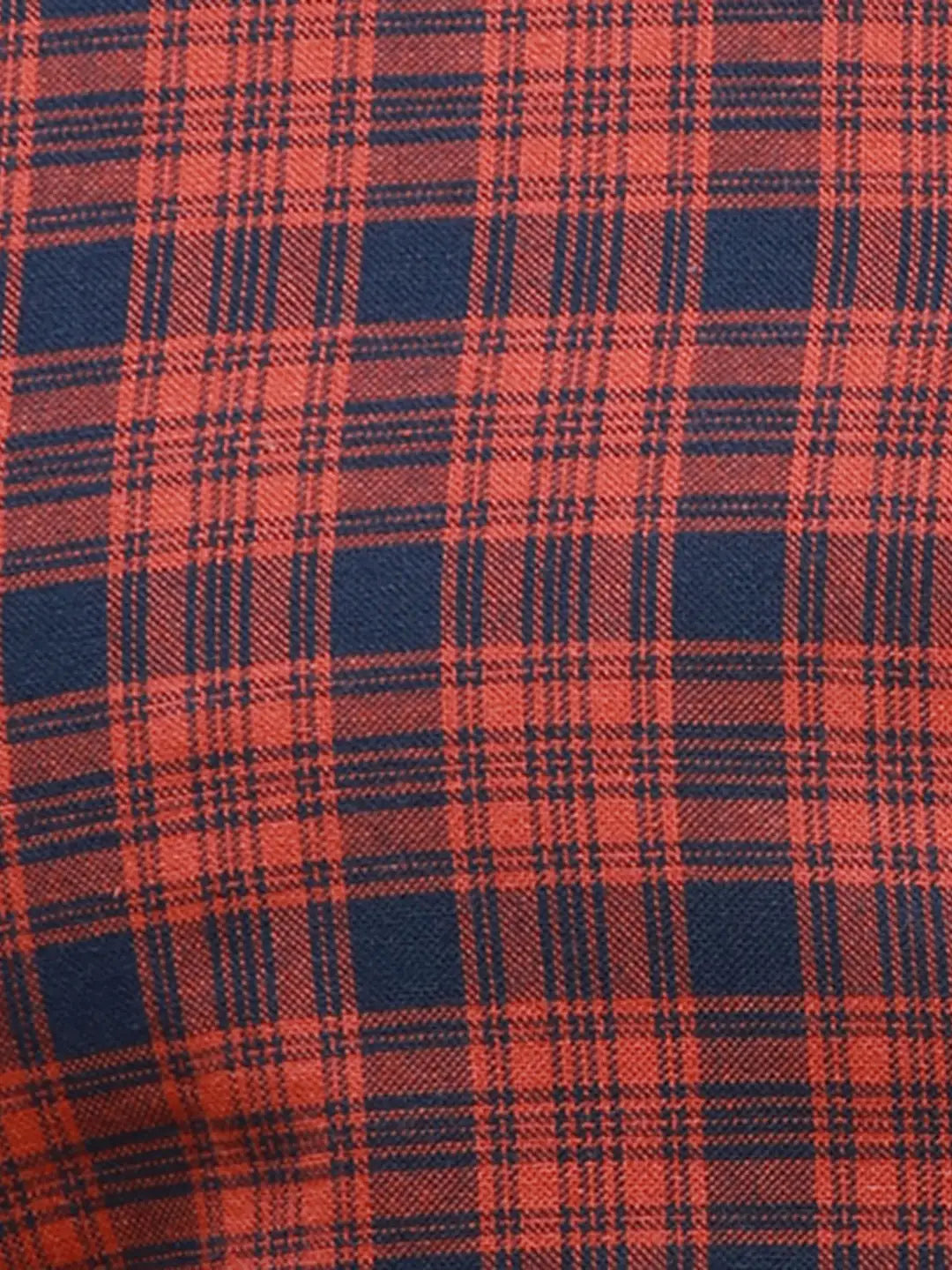 Parx Men Blue Checks Slim Fit Cotton Full Sleeve Shirts