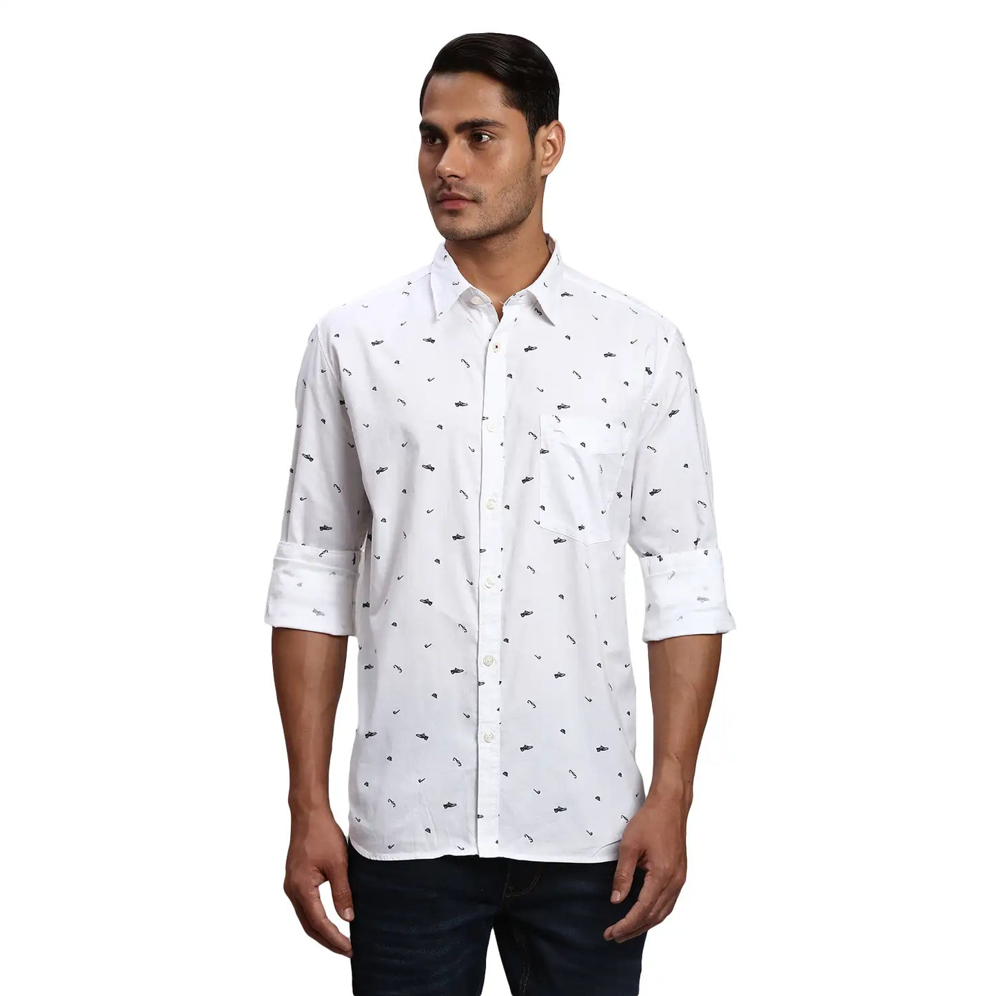 Men Slim Fit Blue Shirt