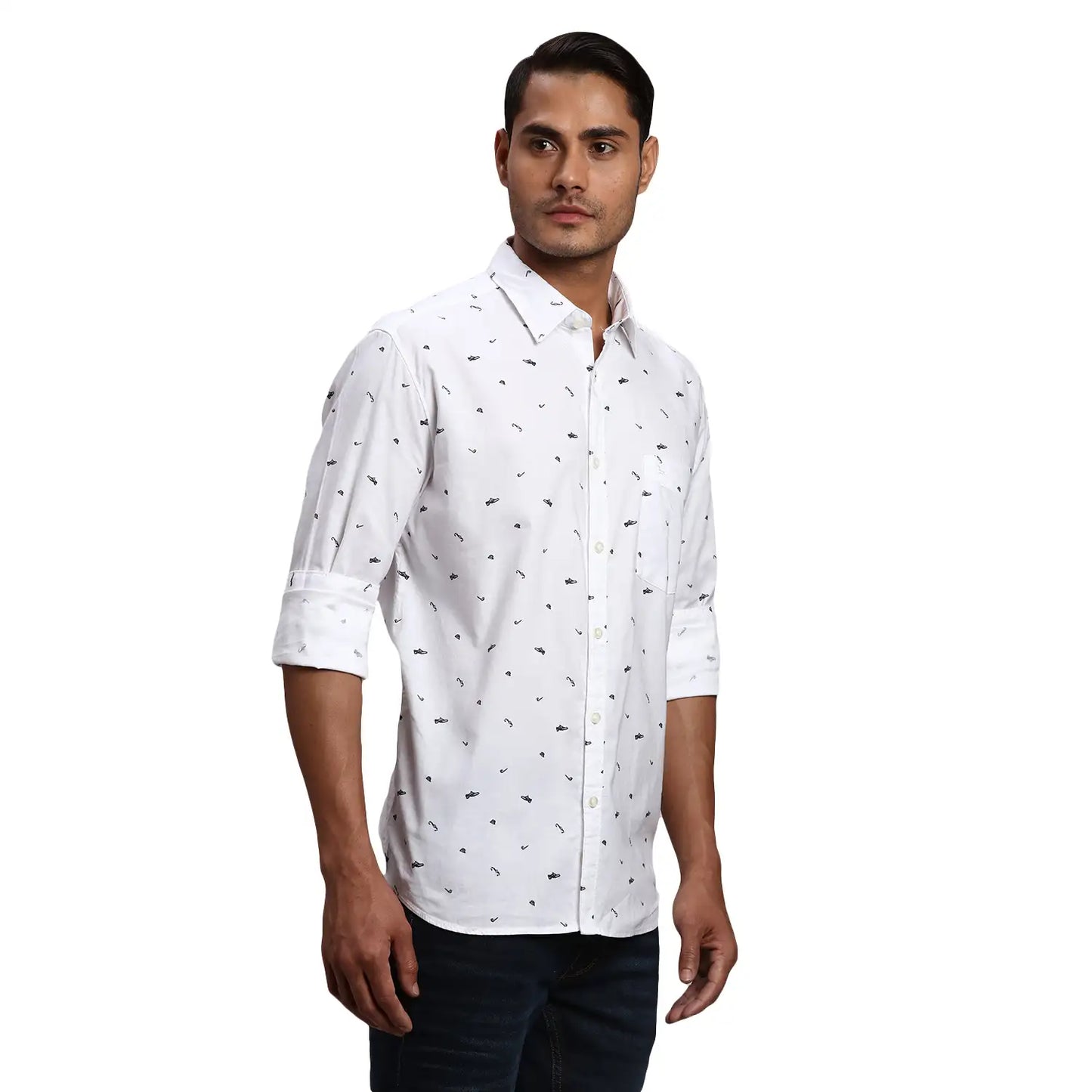 Men Slim Fit Blue Shirt
