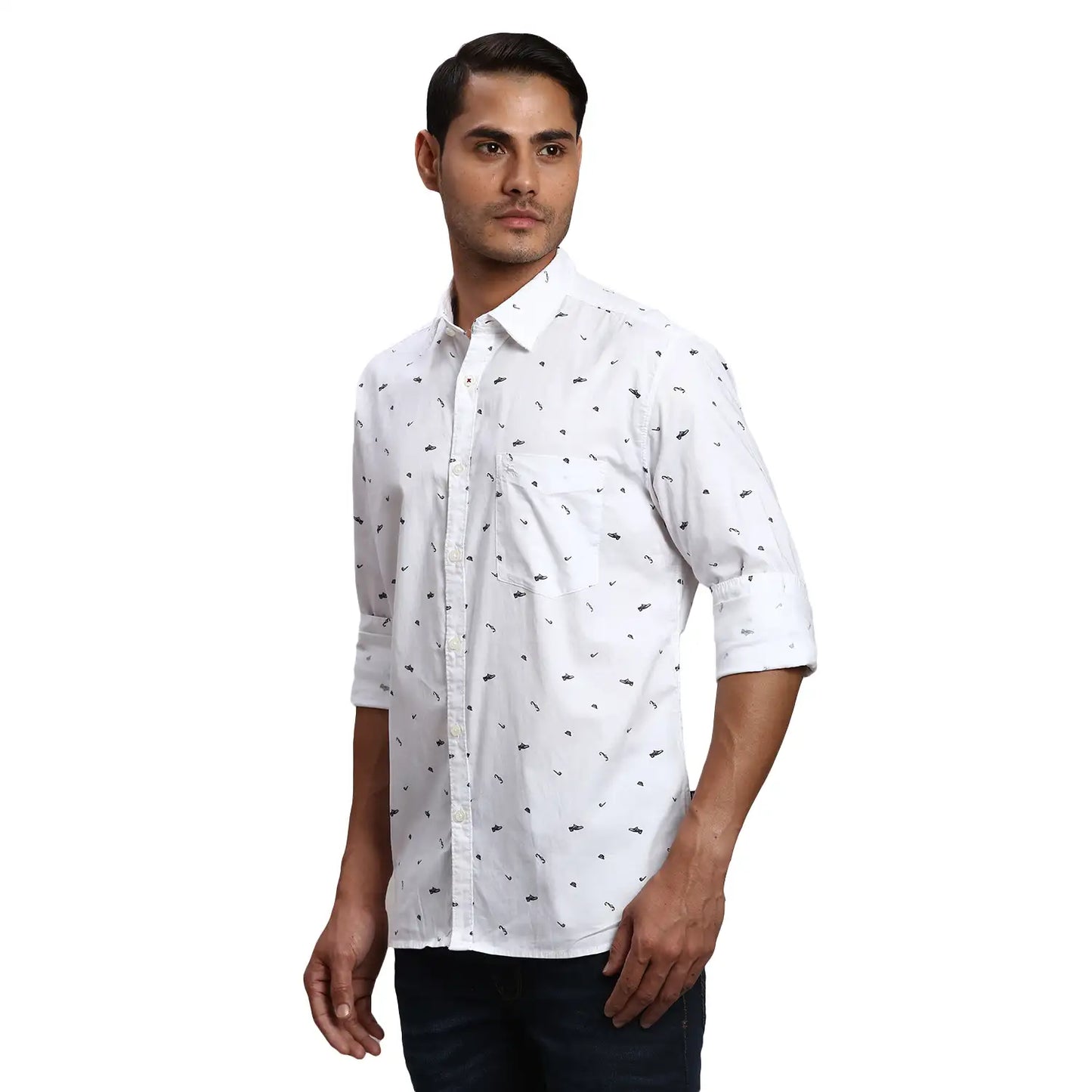 Men Slim Fit Blue Shirt