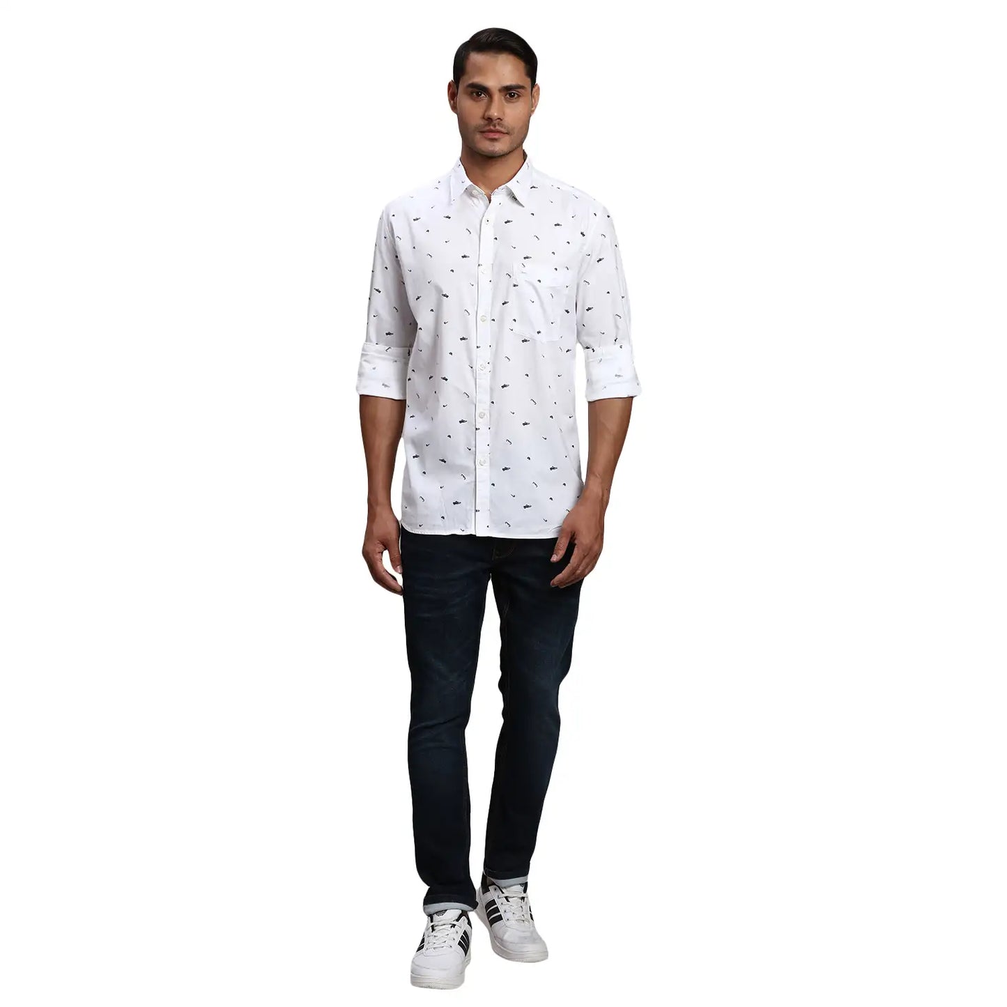 Men Slim Fit Blue Shirt