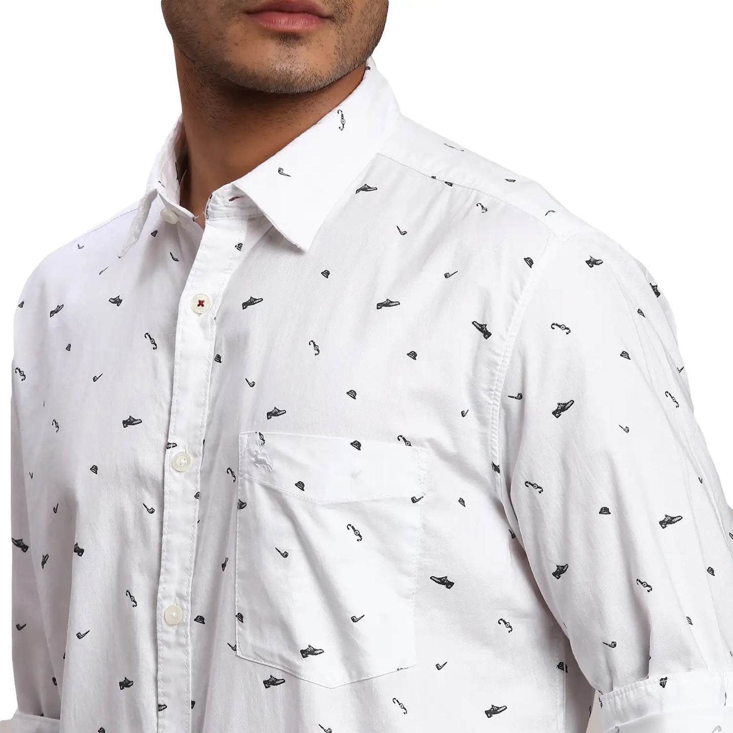 Men Slim Fit Blue Shirt