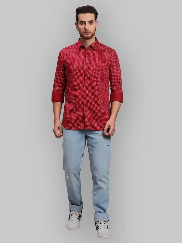 Men Slim Fit Blue Shirt
