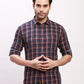 Parx Men Orange Print Slim Fit Cotton Full Sleeve Shirts