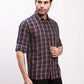 Parx Men Orange Print Slim Fit Cotton Full Sleeve Shirts
