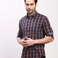 Parx Men Orange Print Slim Fit Cotton Full Sleeve Shirts