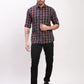 Parx Men Orange Print Slim Fit Cotton Full Sleeve Shirts