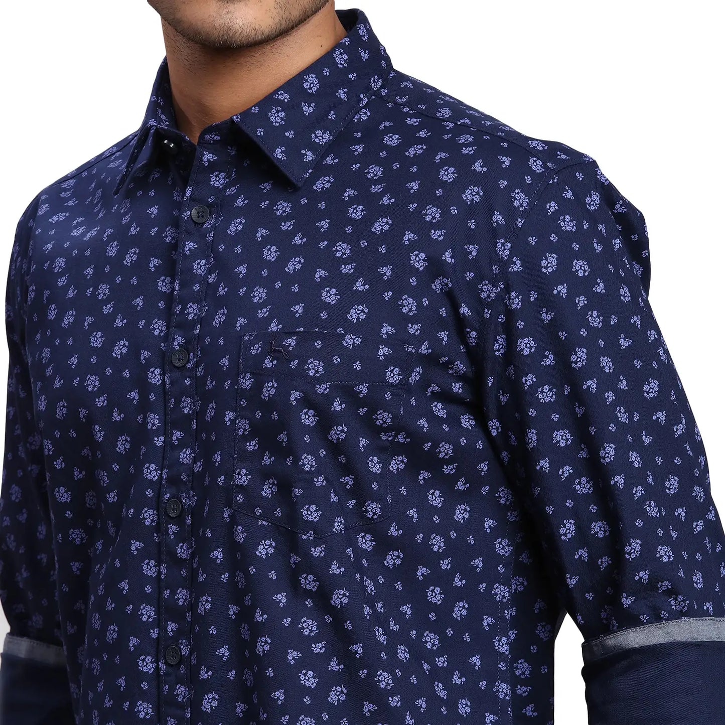 Men Slim Fit Orange Shirt