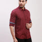 Parx Men Blue Print Slim Fit Cotton Full Sleeve Shirts