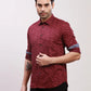 Parx Men Blue Print Slim Fit Cotton Full Sleeve Shirts