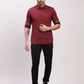 Parx Men Blue Print Slim Fit Cotton Full Sleeve Shirts