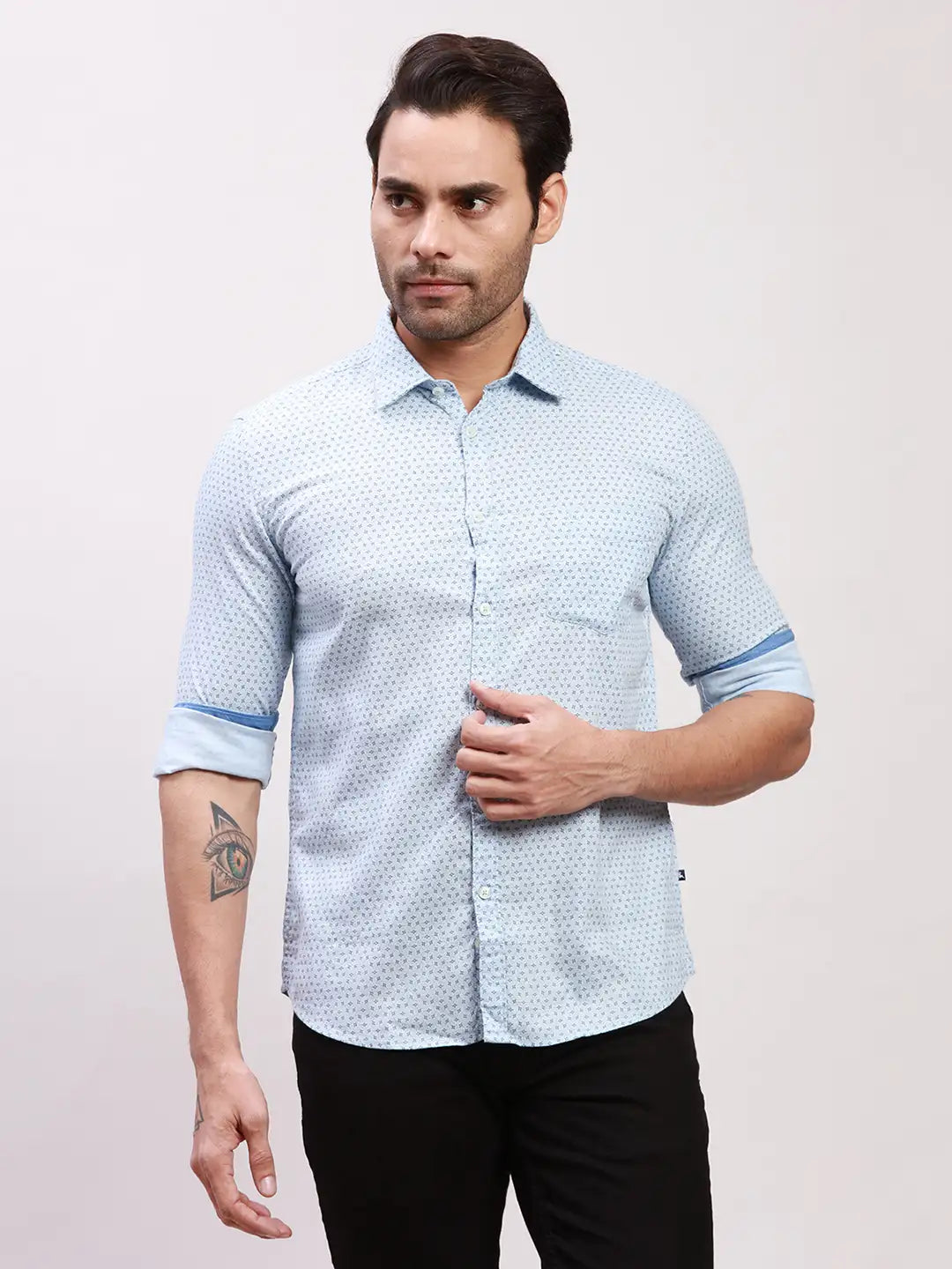 Parx Men Yellow Checks Slim Fit Cotton Full Sleeve Shirts