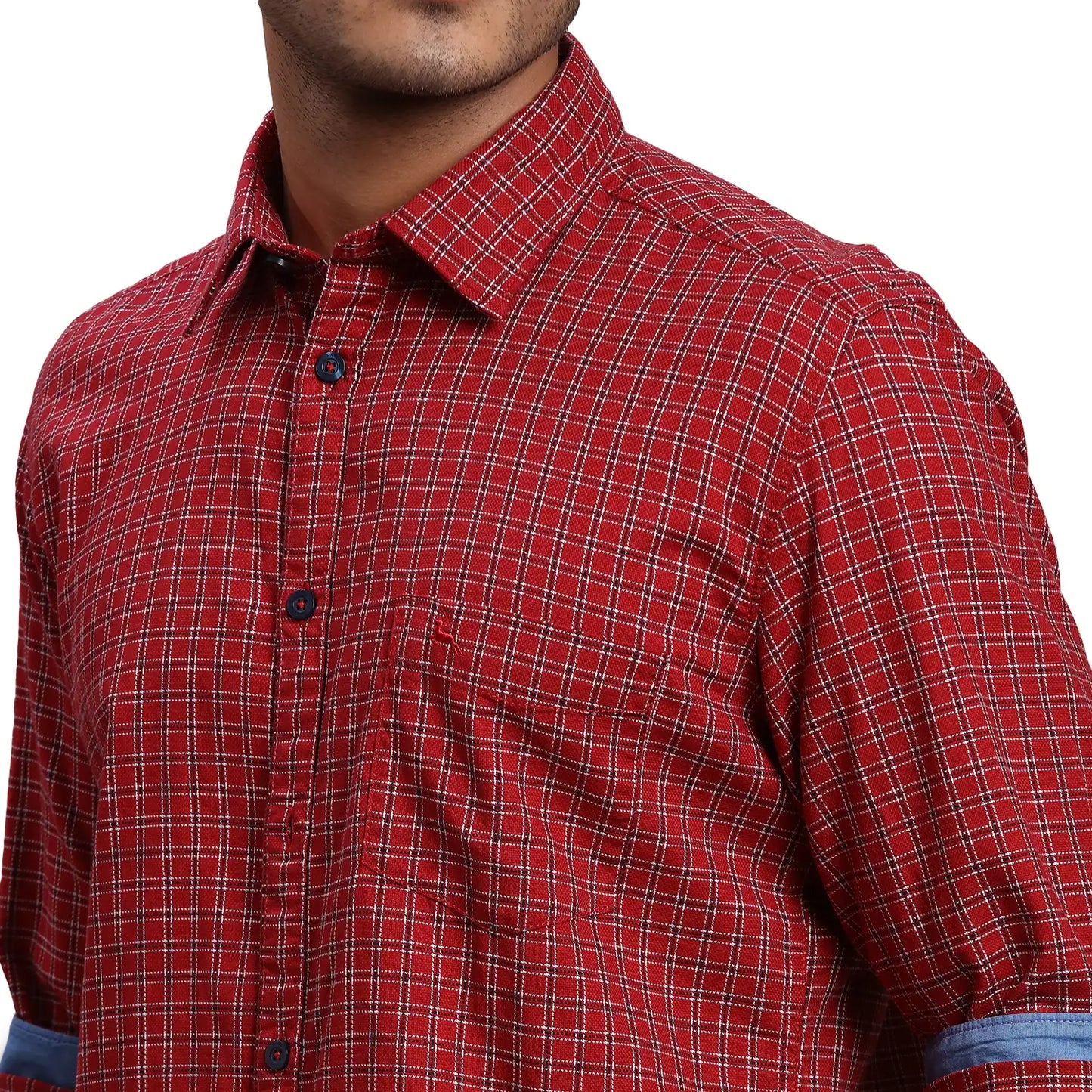 Men Slim Fit Orange Shirt