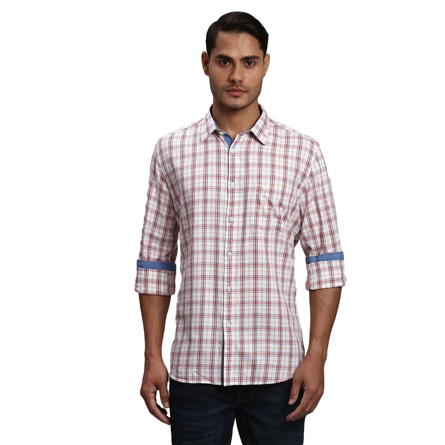 Men Slim Fit Yellow Shirt