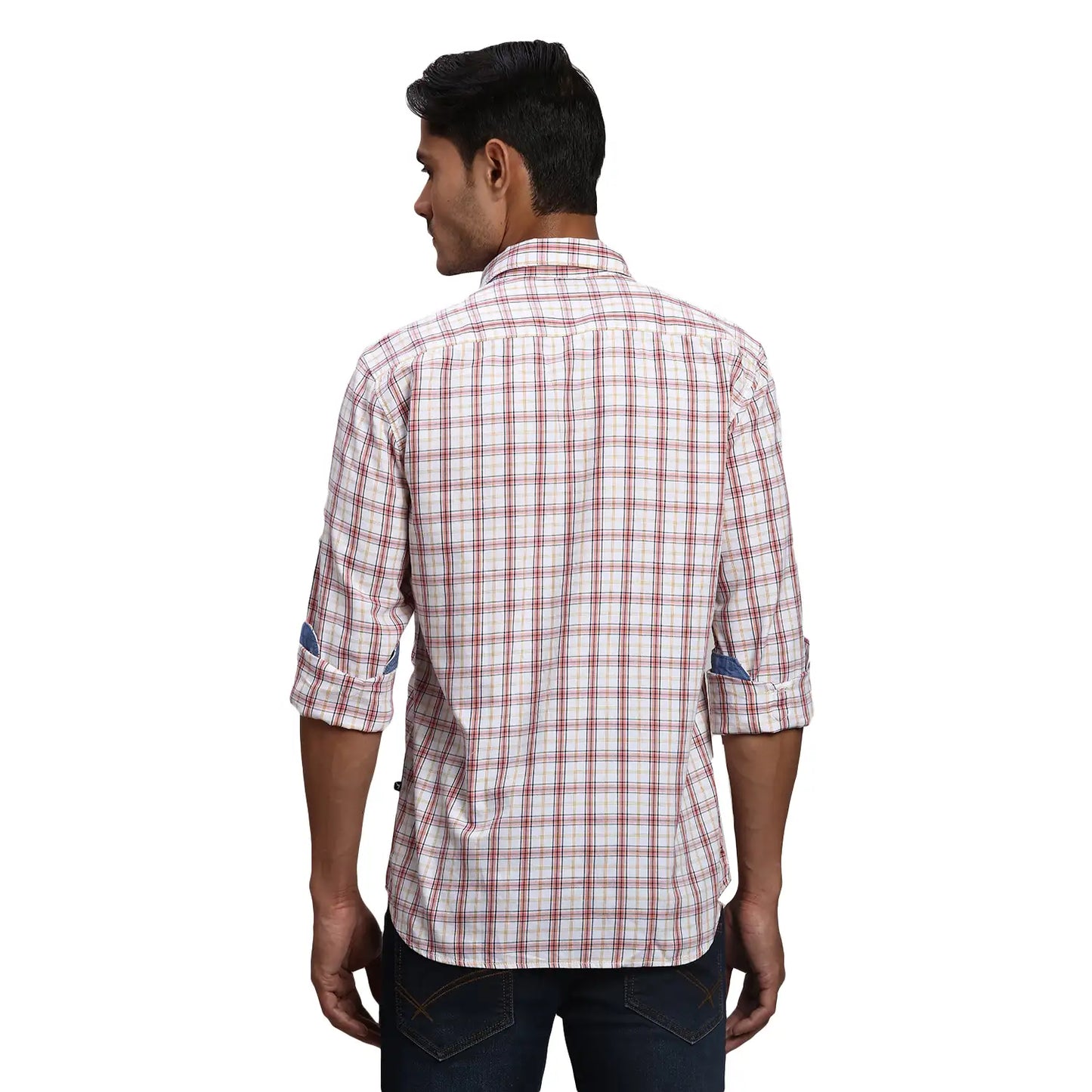 Men Slim Fit Yellow Shirt