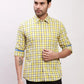 Parx Men Red Checks Slim Fit Cotton Full Sleeve Shirts