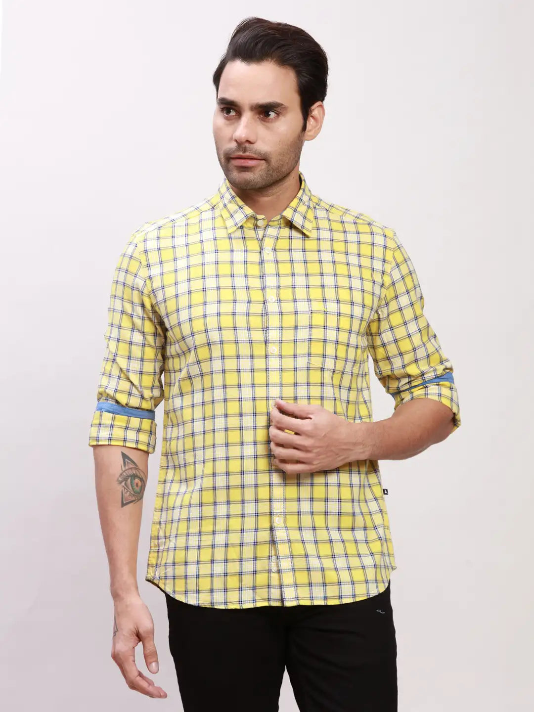 Parx Men Red Checks Slim Fit Cotton Full Sleeve Shirts