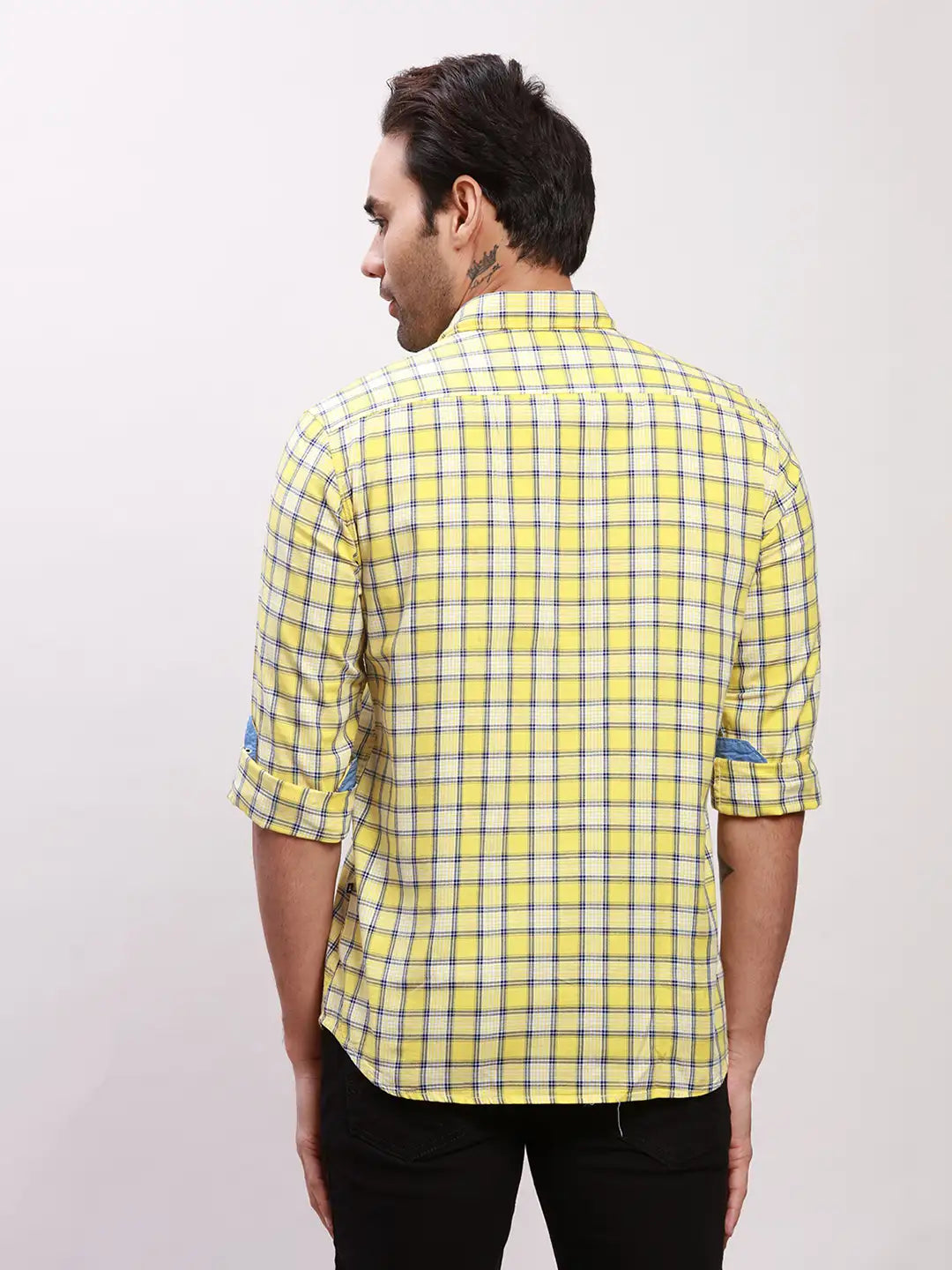 Parx Men Red Checks Slim Fit Cotton Full Sleeve Shirts