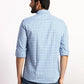 Men Blue Slim Fit Checks  Cotton Full Sleeve Cutaway Collar Shirts