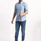 Men Blue Slim Fit Checks  Cotton Full Sleeve Cutaway Collar Shirts