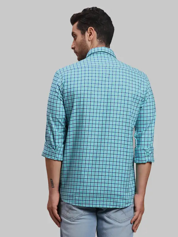 Men Slim Fit Green Shirt