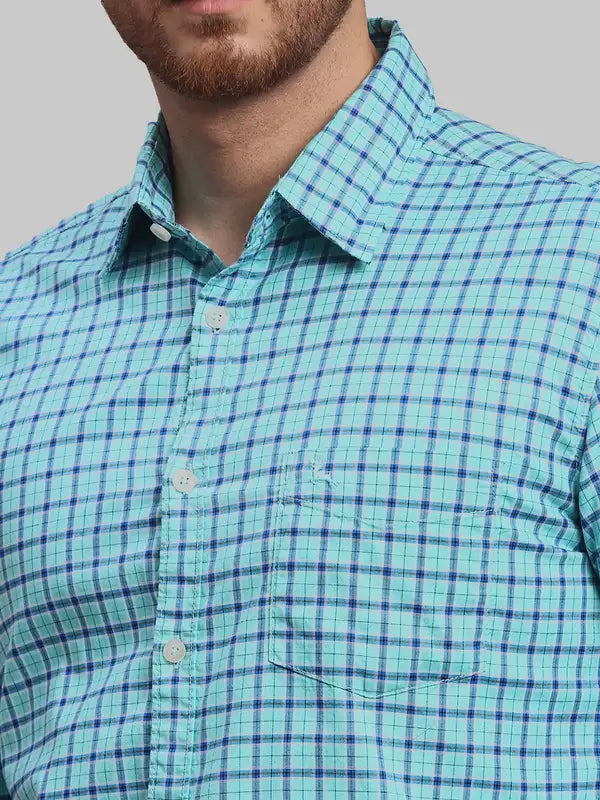 Men Slim Fit Green Shirt