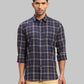 Parx Men Brown Slim Fit Checks Cotton Full Sleeve Cutaway Collar Shirts