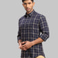 Parx Men Brown Slim Fit Checks Cotton Full Sleeve Cutaway Collar Shirts