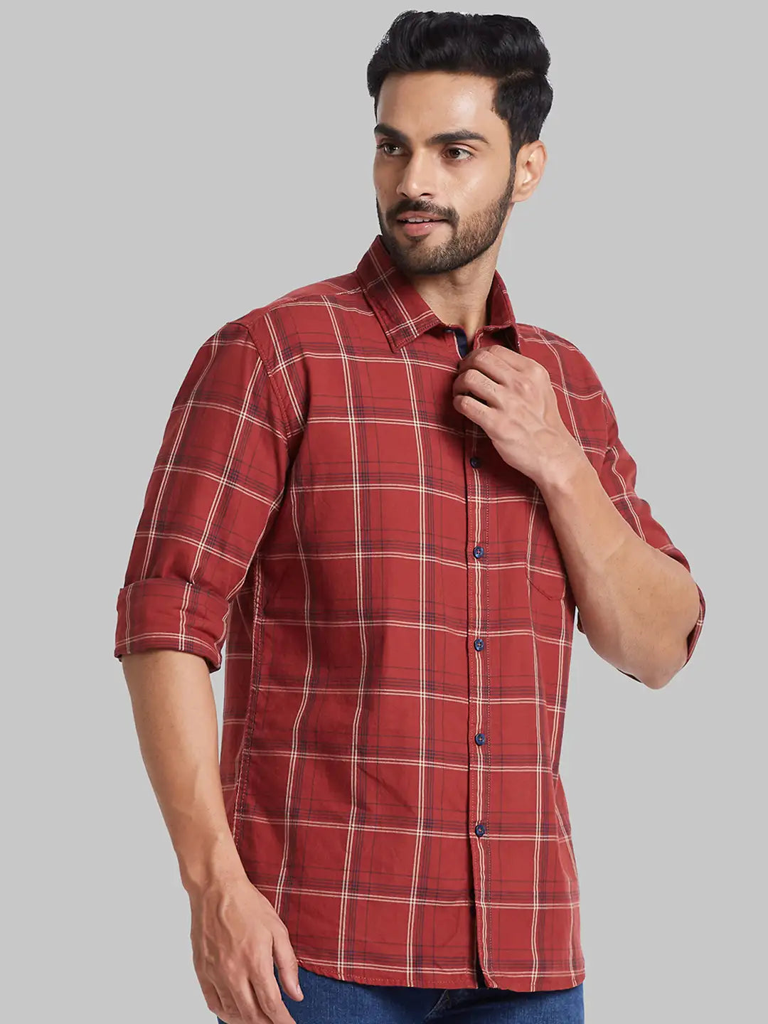 Men Slim Fit Blue Shirt