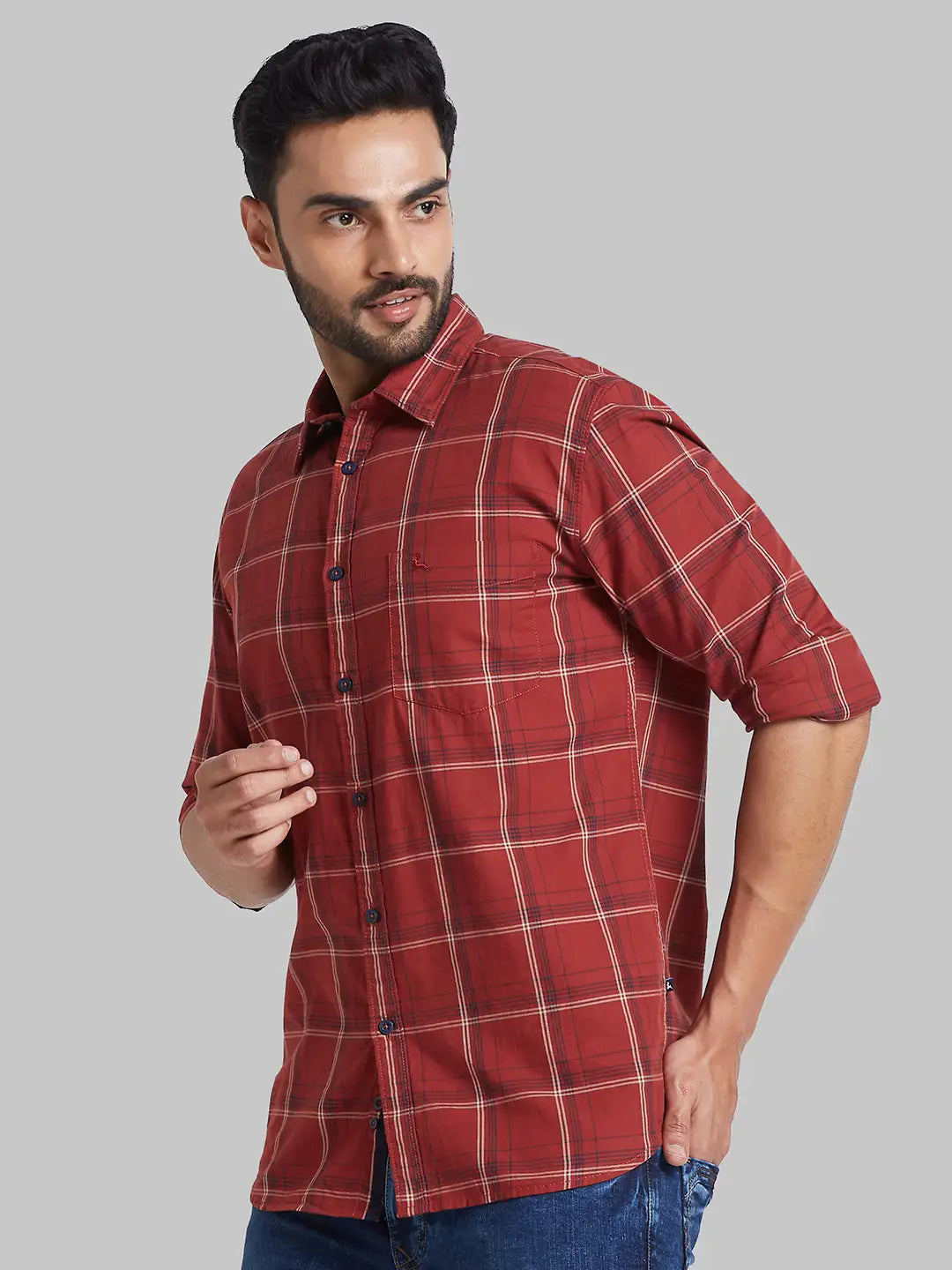Men Slim Fit Blue Shirt