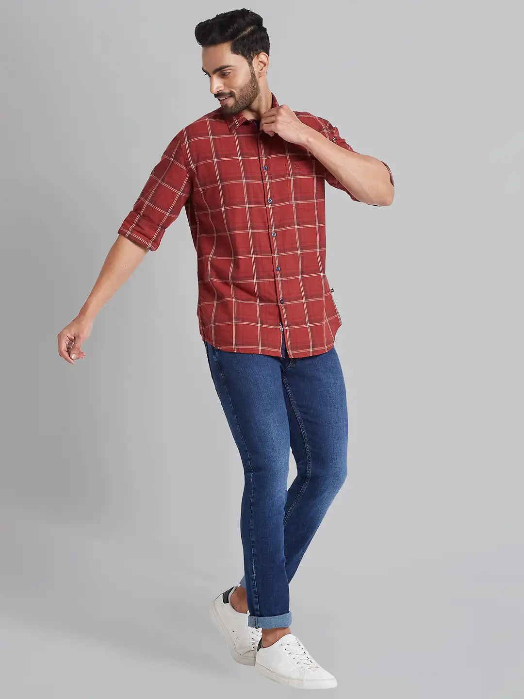 Men Slim Fit Blue Shirt