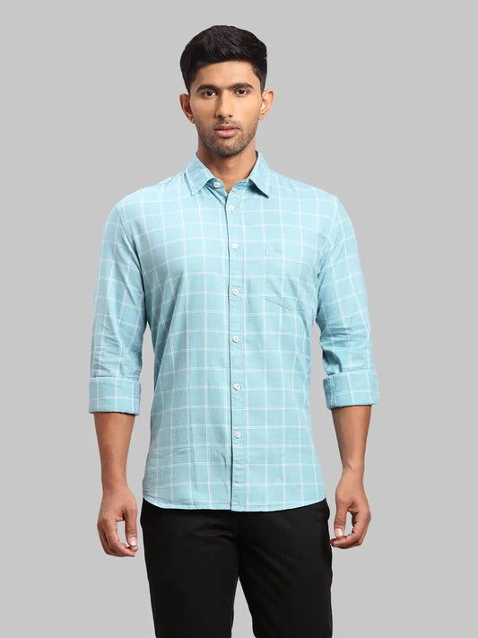 Men Slim Fit Dark Blue Shirt
