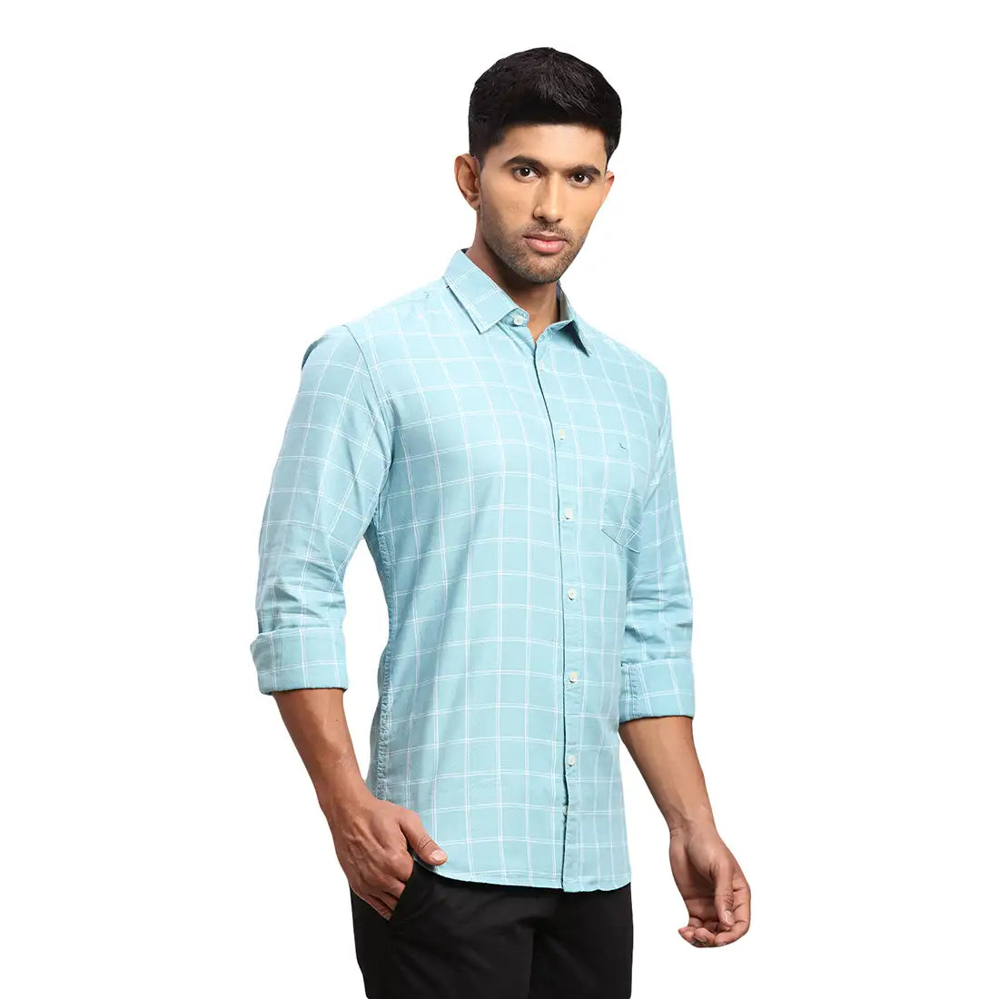 Men Slim Fit Dark Blue Shirt