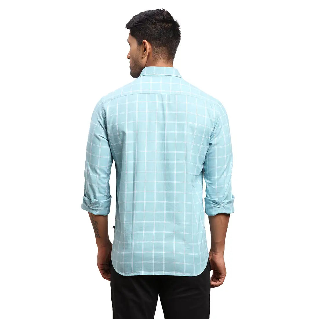 Men Slim Fit Dark Blue Shirt