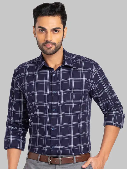 Men Slim Fit Blue Shirt