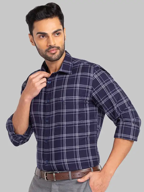 Men Slim Fit Blue Shirt