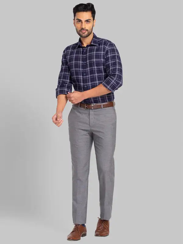Men Slim Fit Blue Shirt