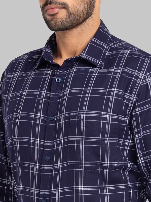 Men Slim Fit Blue Shirt