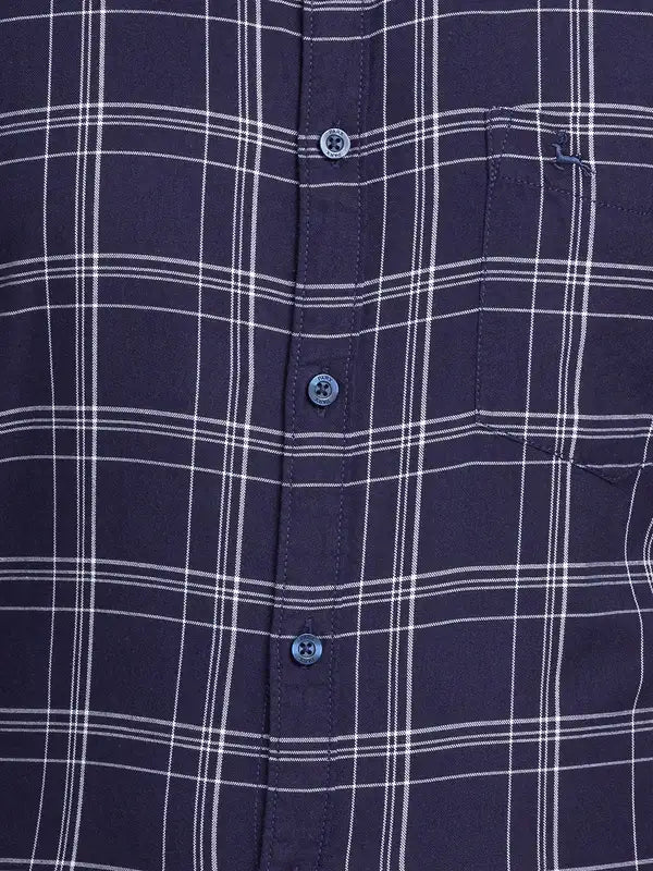Men Slim Fit Blue Shirt
