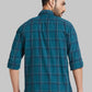Men Green Slim Fit Checks  Cotton Full Sleeve Cutaway Collar Shirts